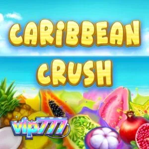 Tampilan visual slot Caribbean Crush dengan tema tropis dan mekanik Cascade+